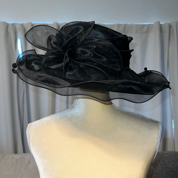 Setmar Vintage Tea Party Flower Fascinator Organza Church Funeral Easter Hat - Picture 2 of 7
